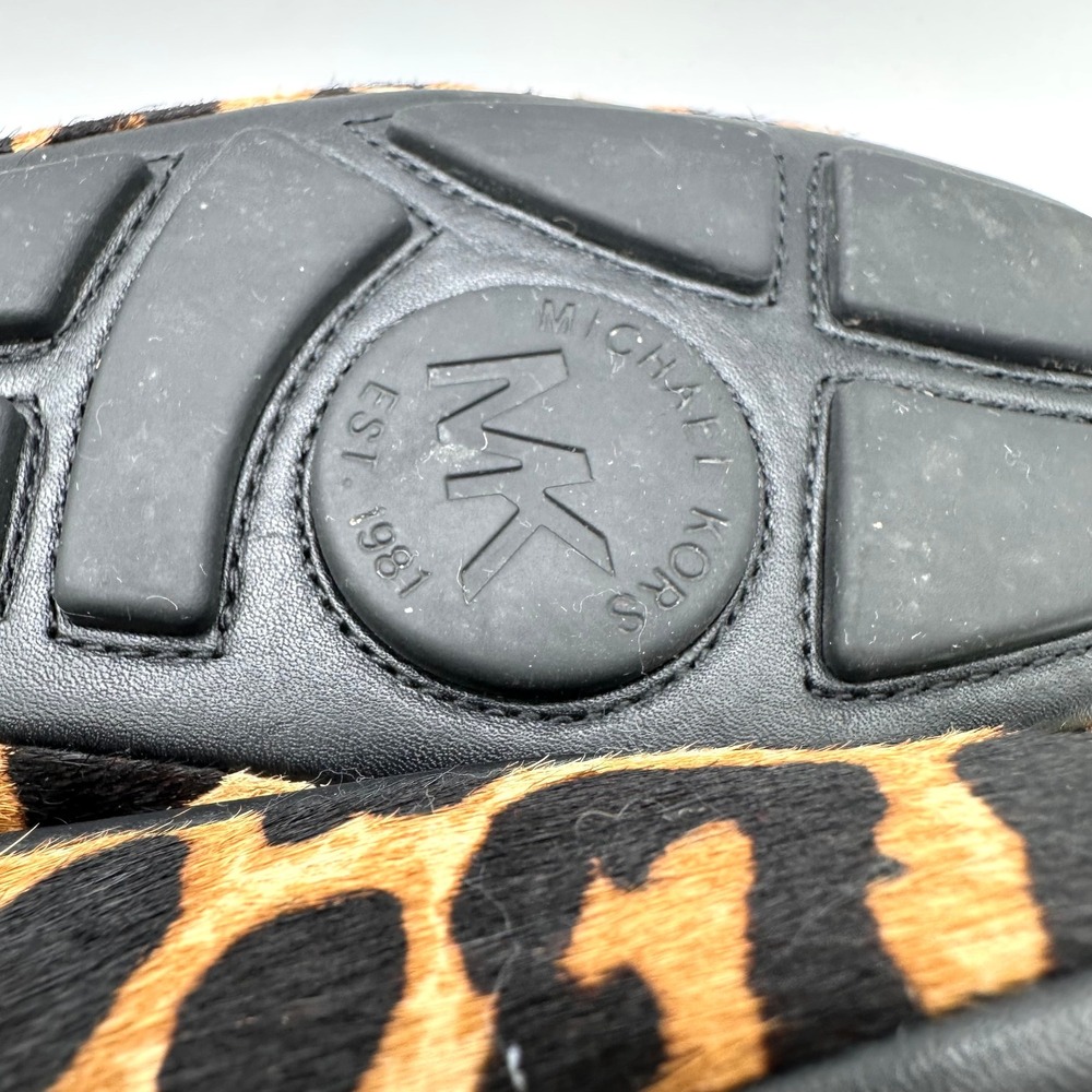 Michael Kors GLoria Moc Printed Leopard Calf Hair Ballet Flats Gold  Leather 6.5 - Picture 10 of 11